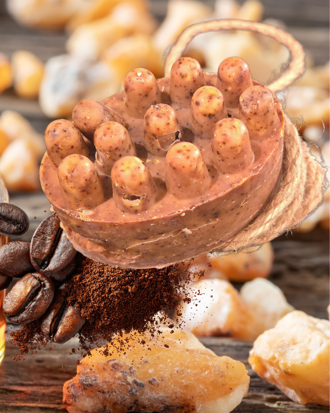 Benzoin and Coffee Ground Massage Bar